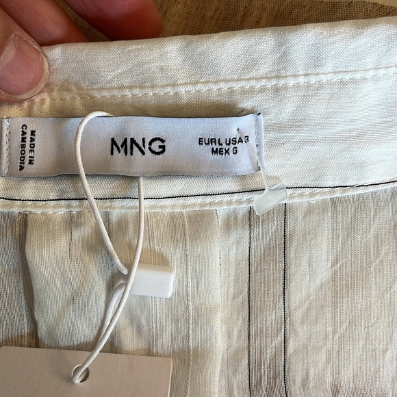 MNG Zaro Stripe Shirt Oversize   Size 8 Effortless Chic - Picture 6 of 17